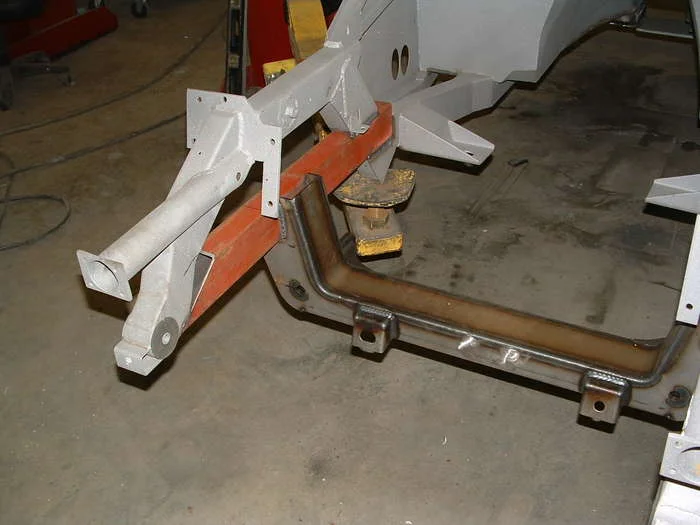 Note the hole in the new front frame rail this will have to be boxed in for appearance purposes