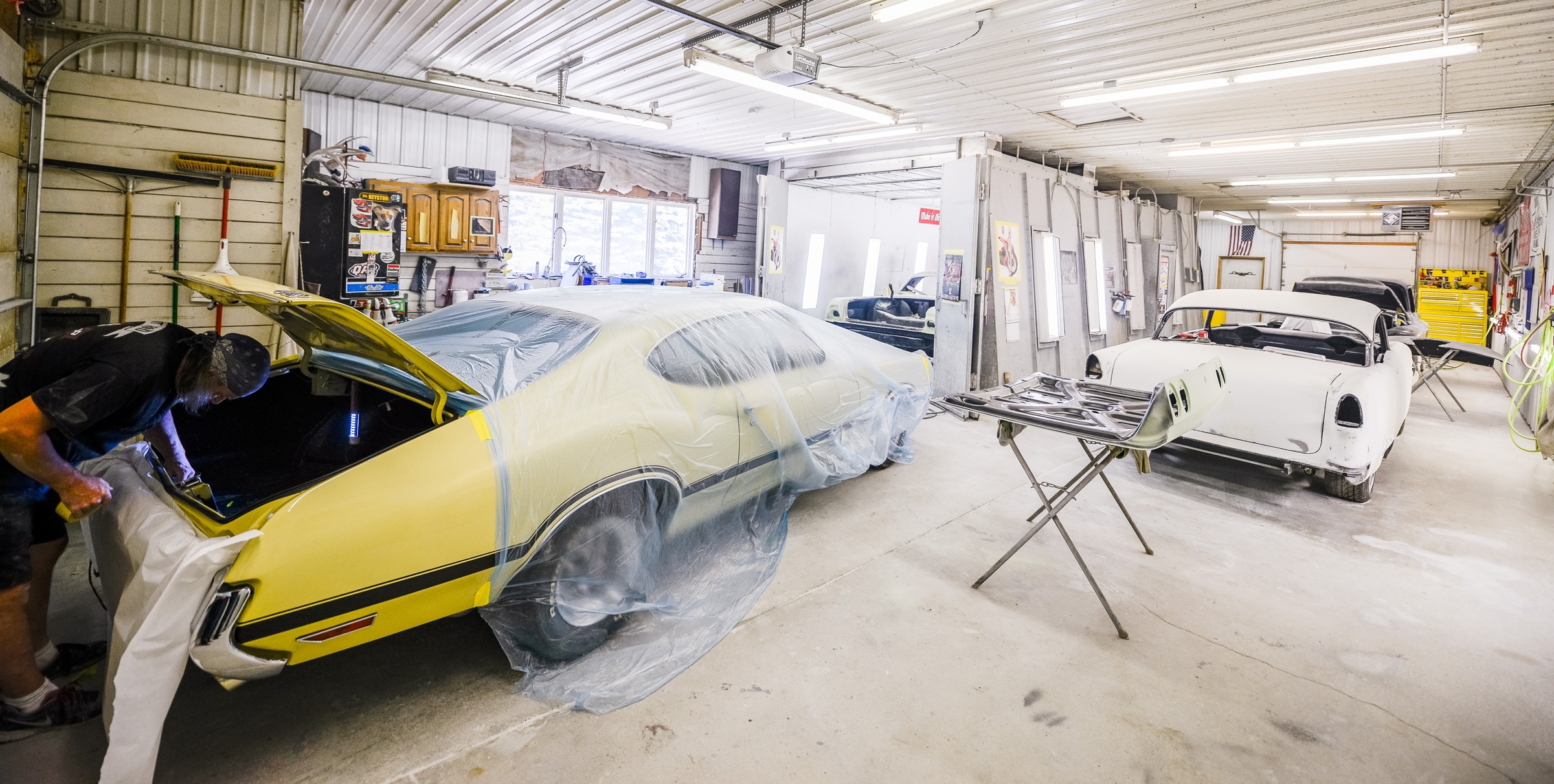 Painting and Sanding Area at Minnesota Hot Rod Factory 
