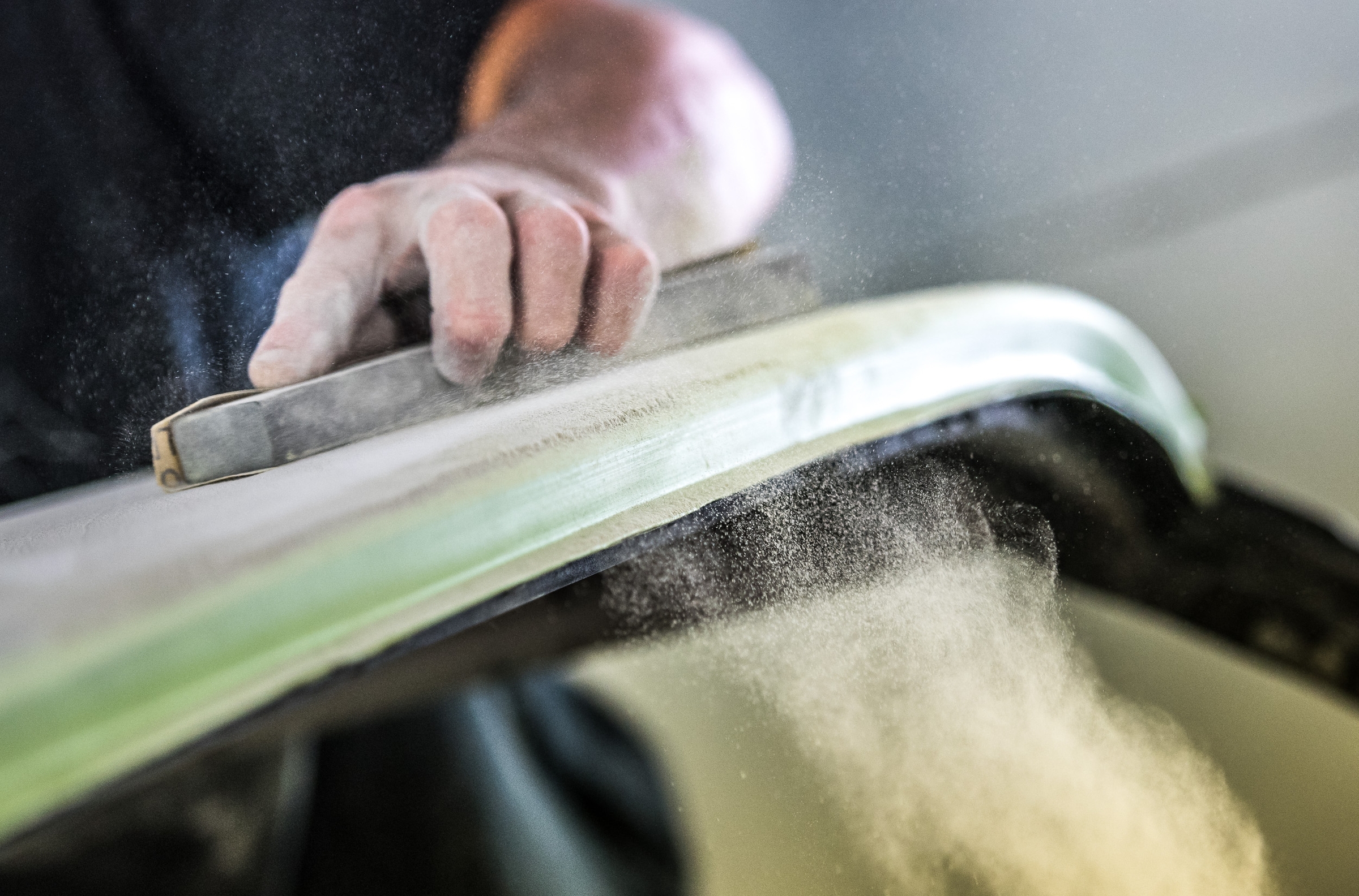 Painting and Sanding Area at Minnesota Hot Rod Factory 