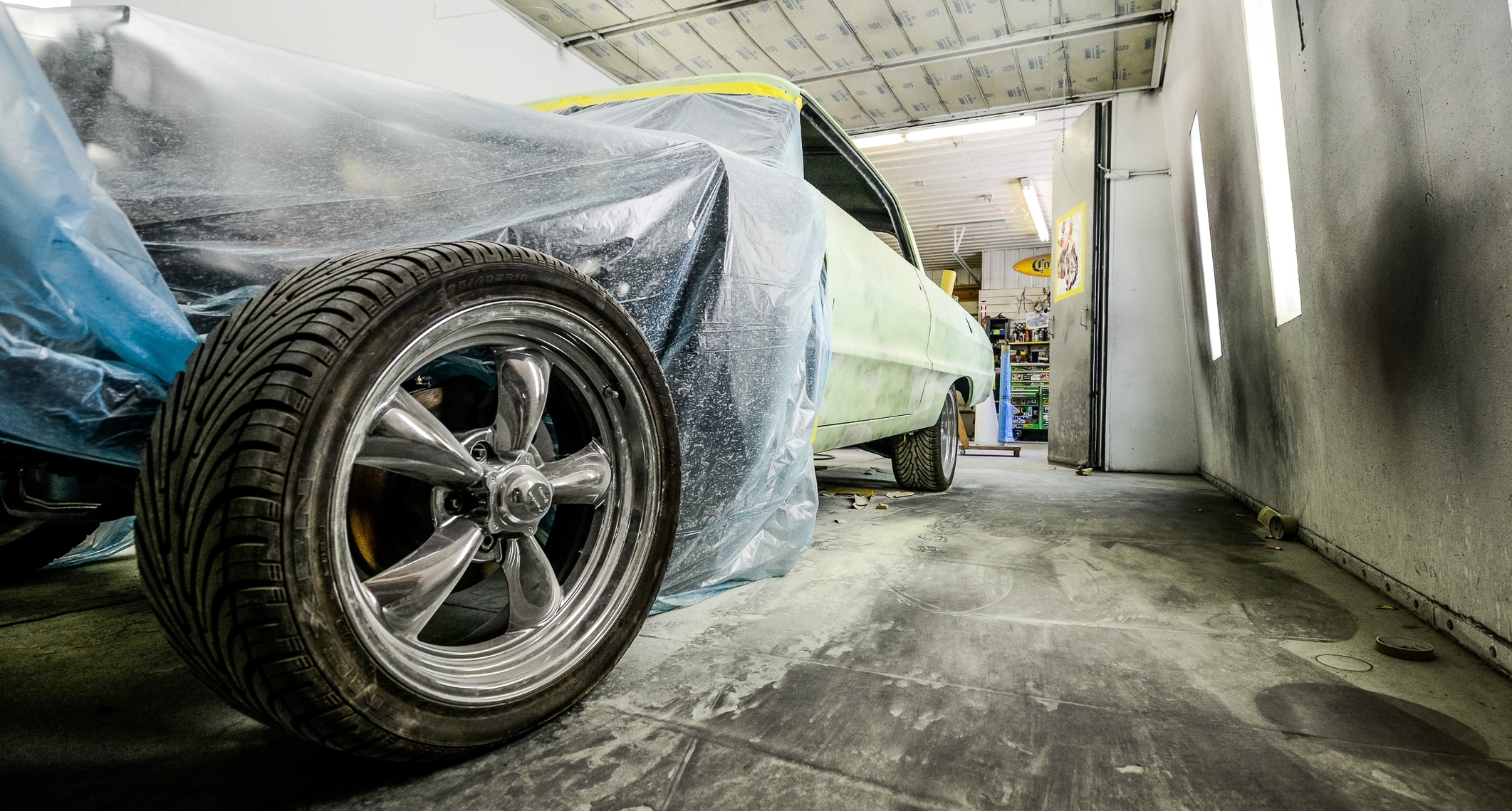 Painting and Sanding Area at Minnesota Hot Rod Factory 