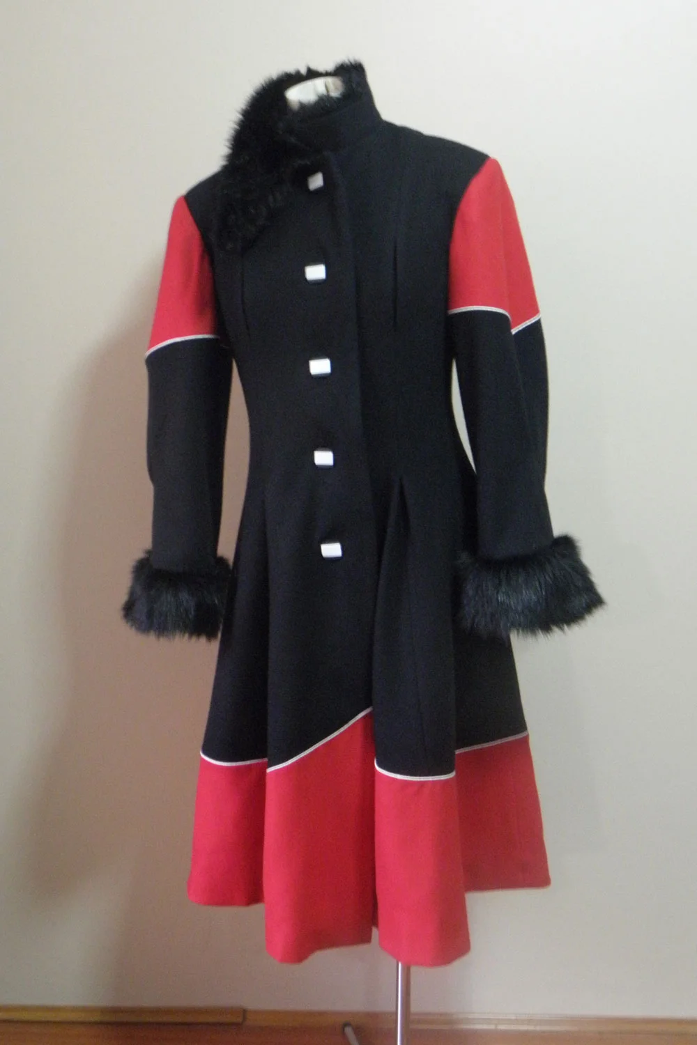 Teena's Black, Red and White Winter Coat is probably still one of my favourite versions! I love the white piping in between the red and black!