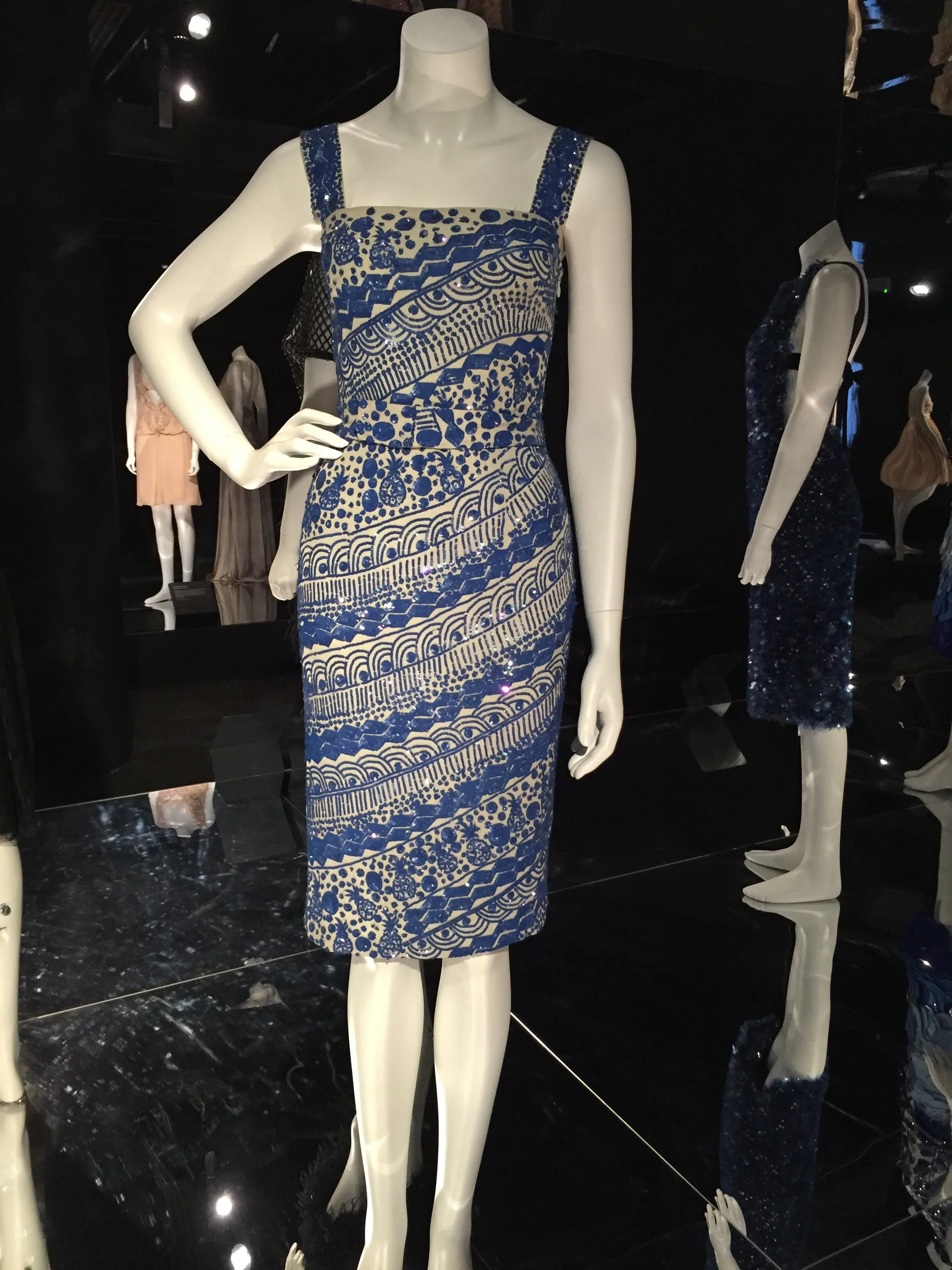 As soon as I saw this dress I loved it. It's so striking with the diagonal beading and the white and blue.