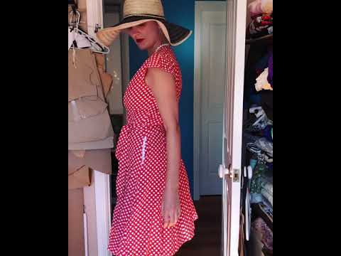 Red and White Polka Dot Wrap Dress by PenelopeRED