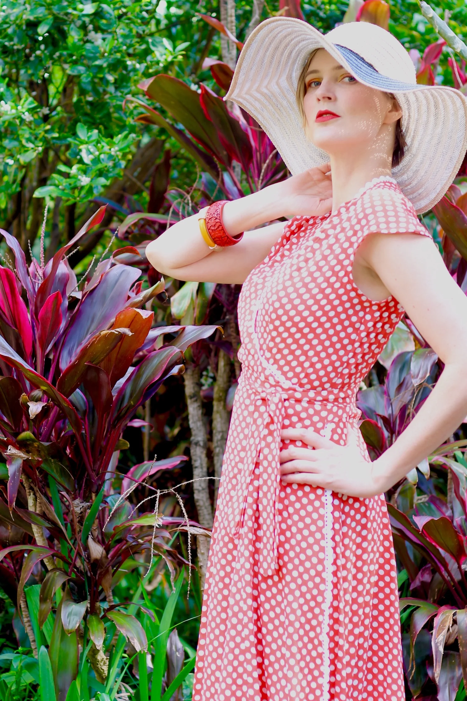 The Red and White Polka Dot Wrap Dress