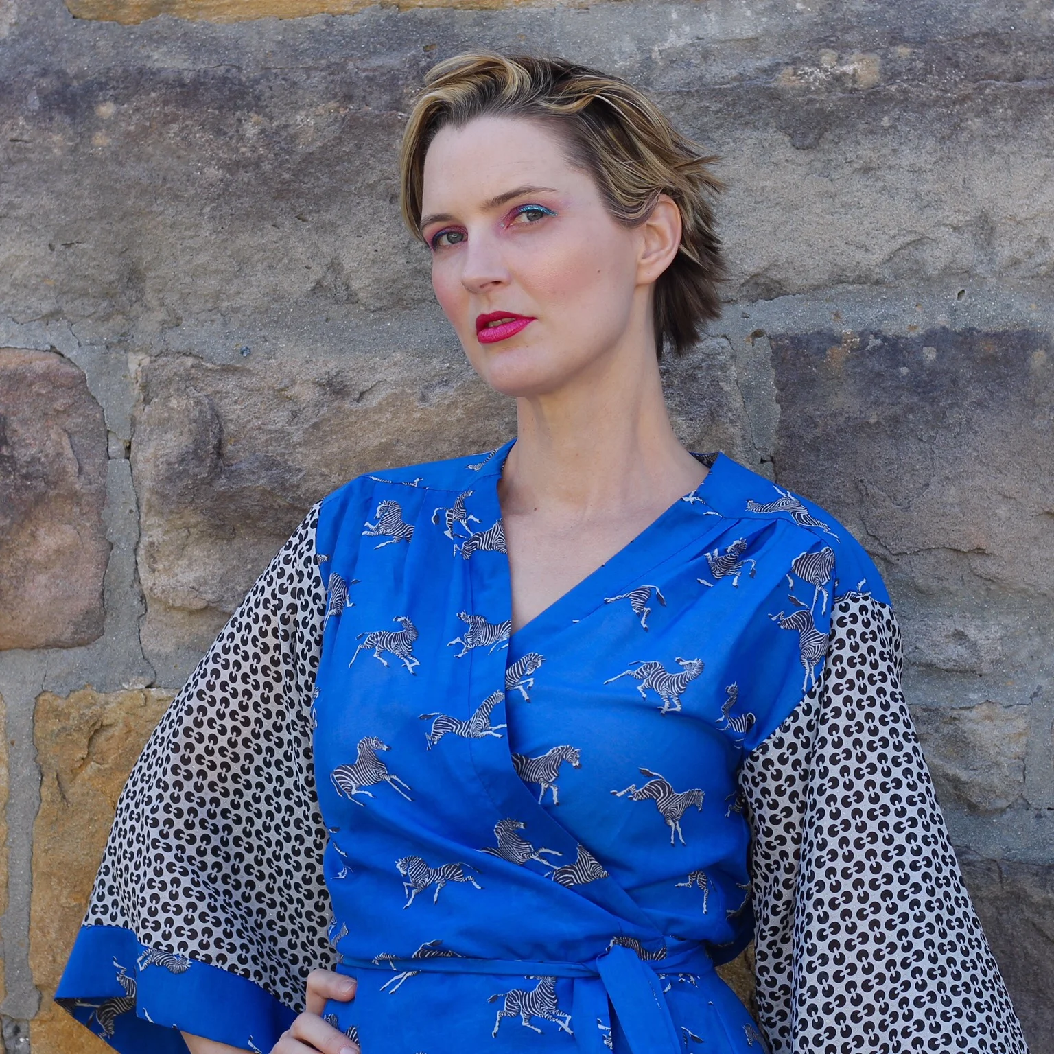 The Blue Zebra Kimono