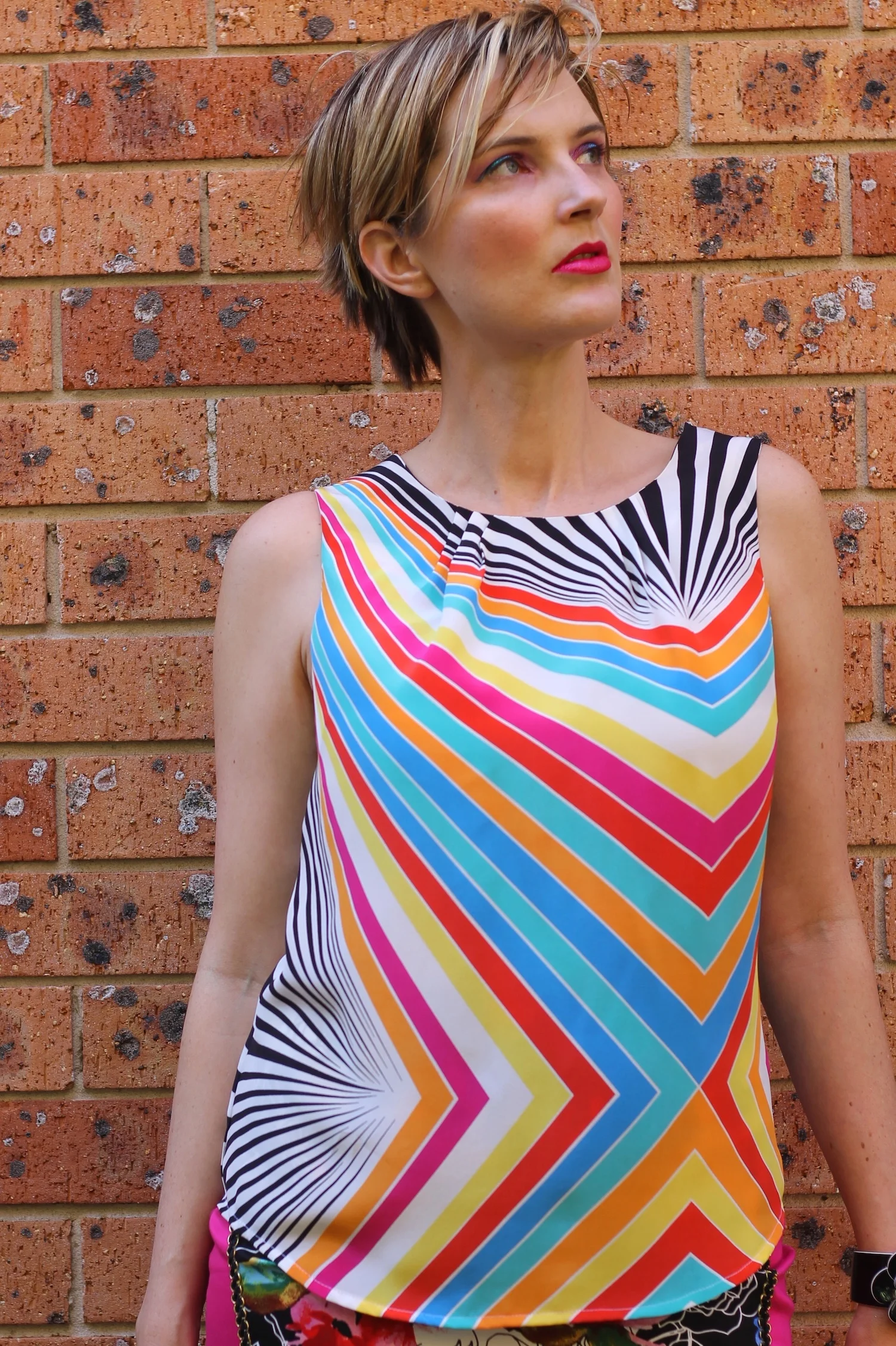 The Rainbow Stripe Silk Blouse