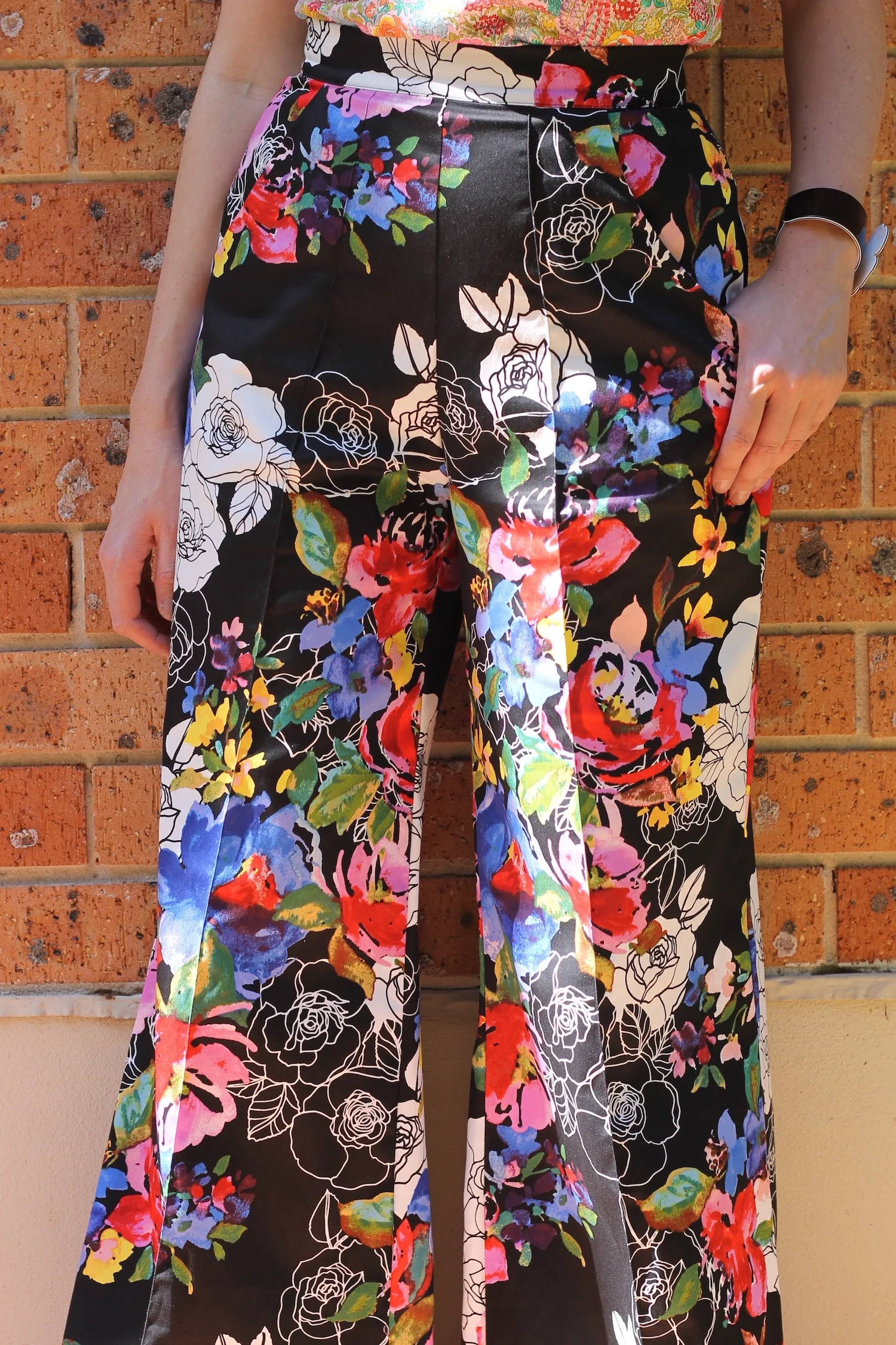 The Floral Flared High Waisted Pants