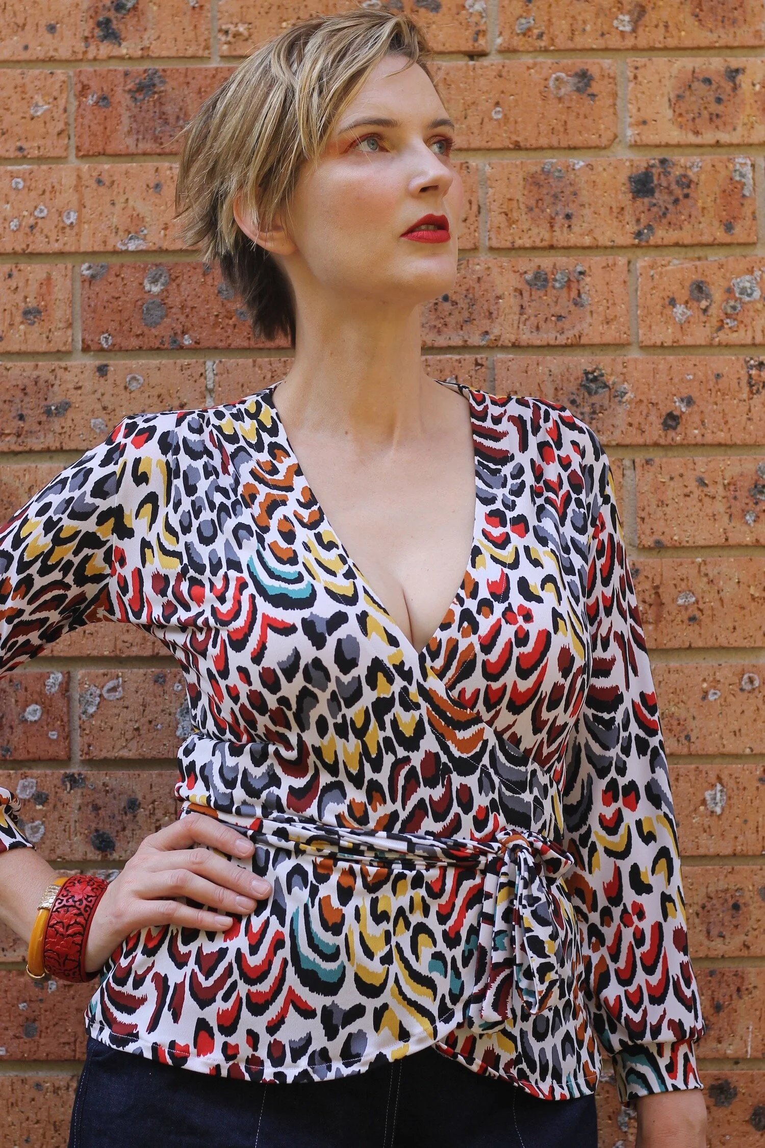 Cheetah Print Long Sleeve Knit Top