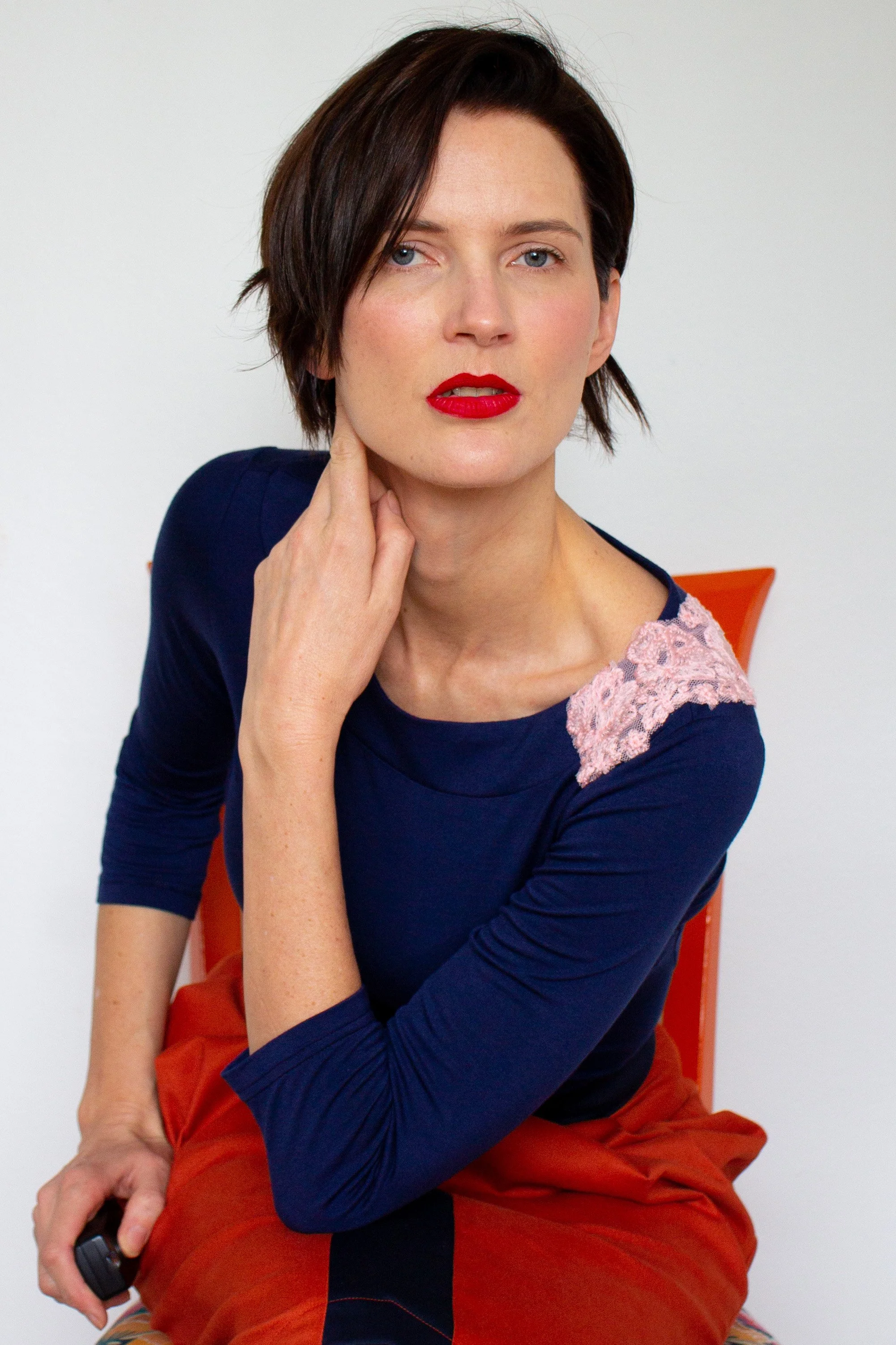 Navy Boat Neck Knit Top AU Size 12