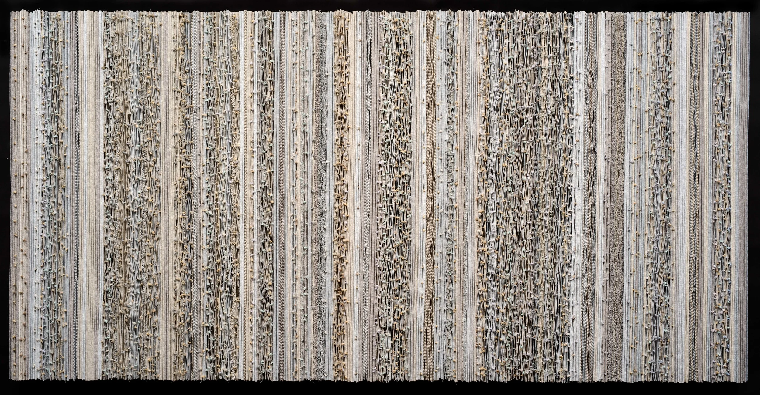 Strata (Infinity) canvas, acrylic, thread 24"h x 48"w
