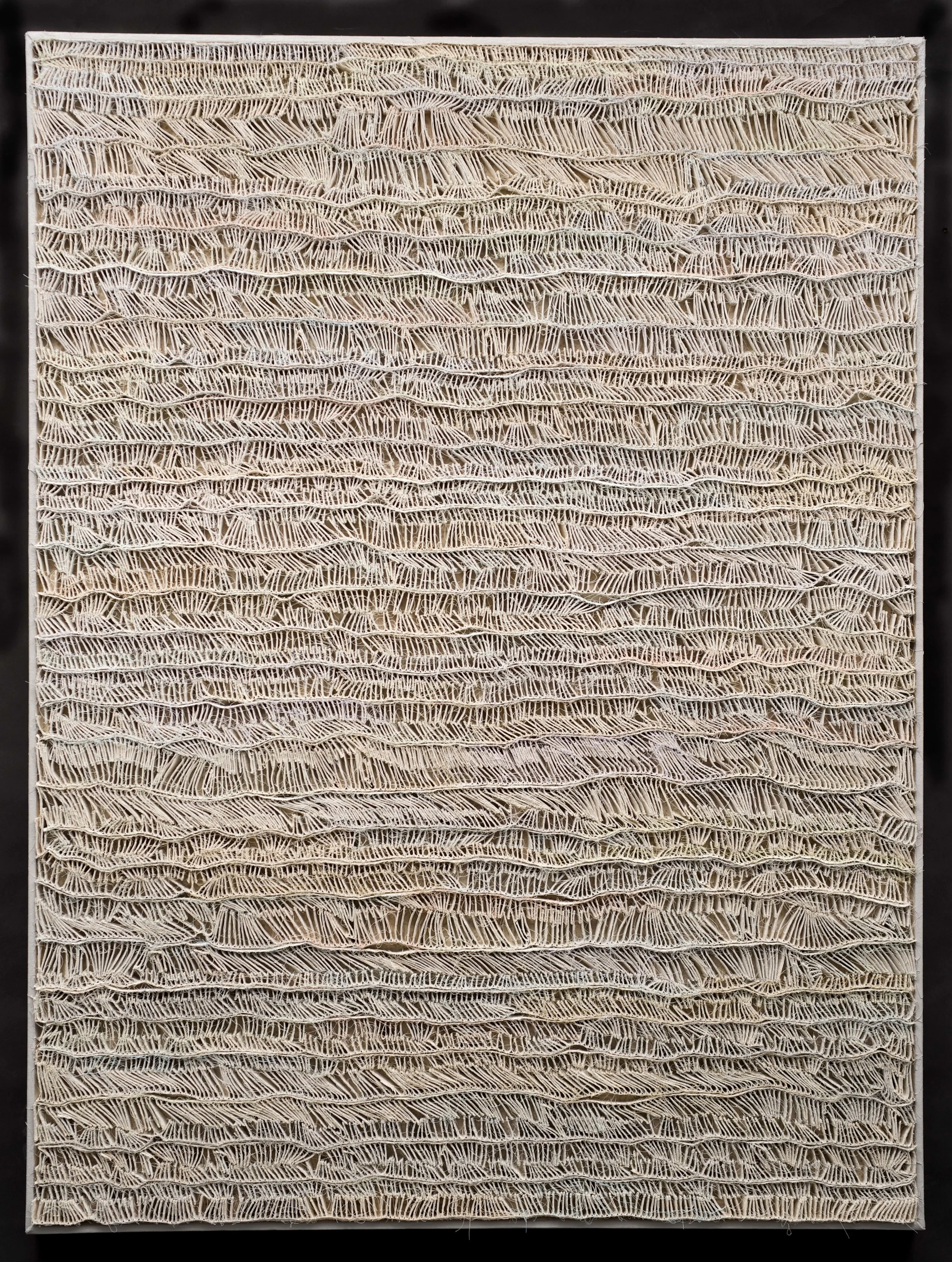 Strata: Pressure canvas, acrylic, thread 36"w x 48"h