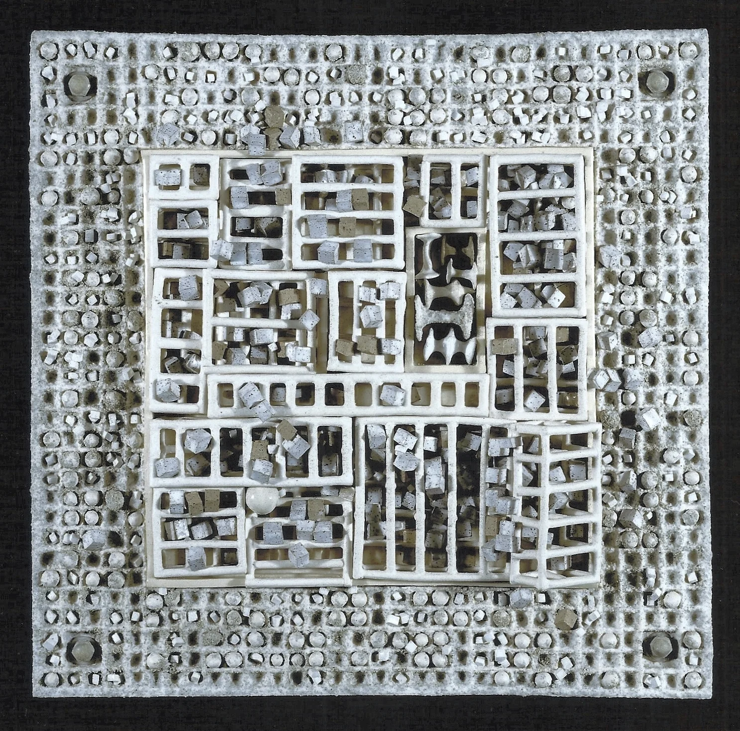   Collection: Cages   porcelain  18"h x 18"w x 2"d  SOLD 