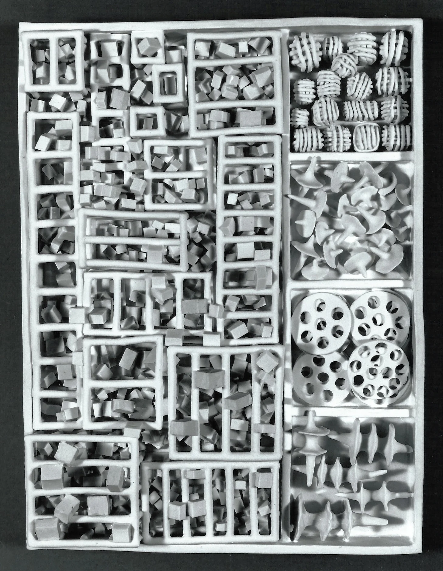   Wayward Collection: Cages, Cubes, Bundles, Pods   porcelain  24"h x 18"w x 2"d  SOLD 