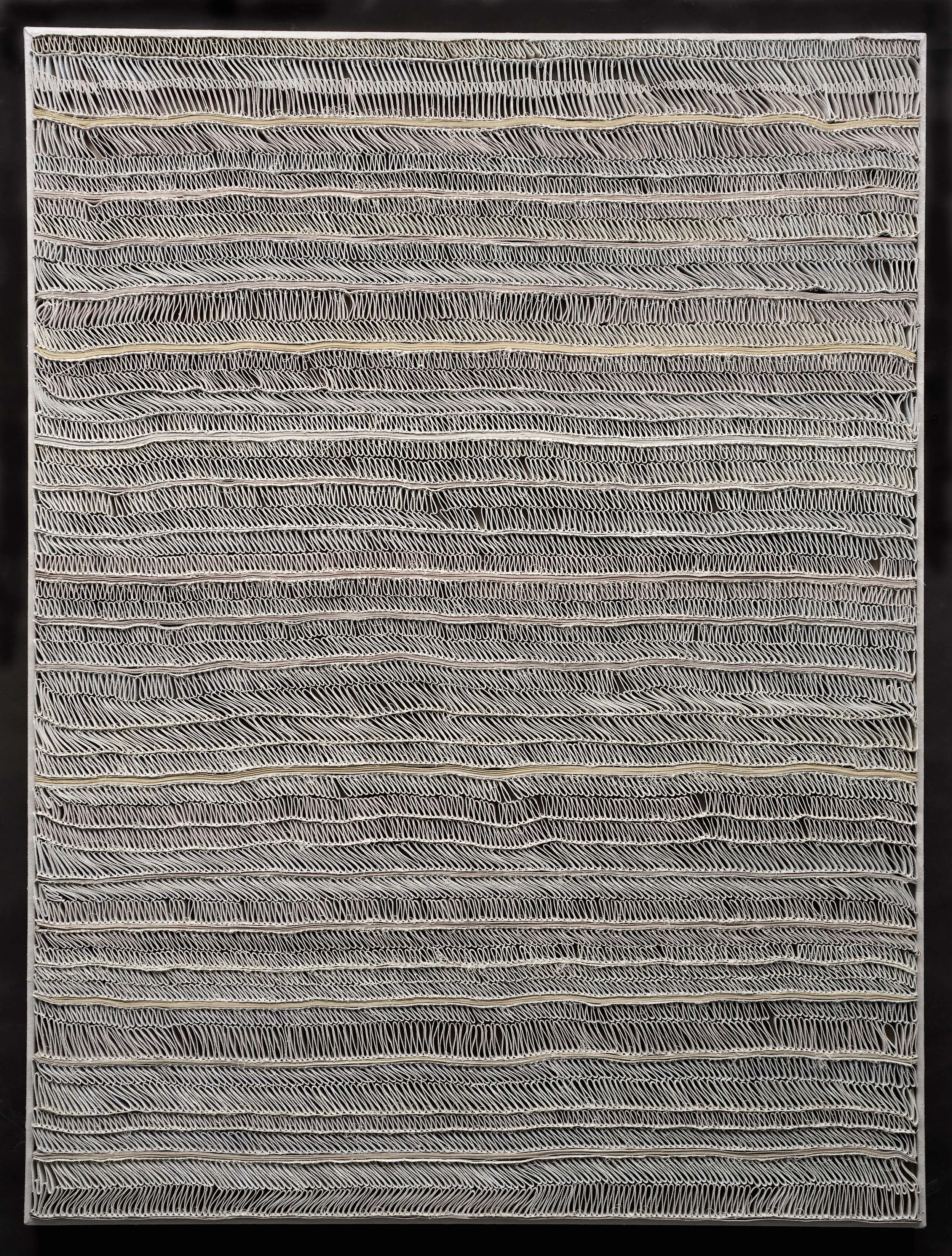 Strata: Endless Looping canvas, acrylic, thread 36"w x 48"h x 2"d SOLD