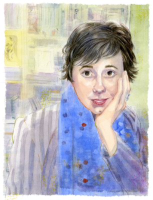 "A Nod to Virginia Woolf" by Anni Matsick This portrait of Dr. Erica Delsandro, Bucknell professor of Women’s and Gender Studies, was done for AACP’s Pro Femina exhibit in November, 2015. The pose refers to Virginia Woolf’s famous photo with chin in hand.