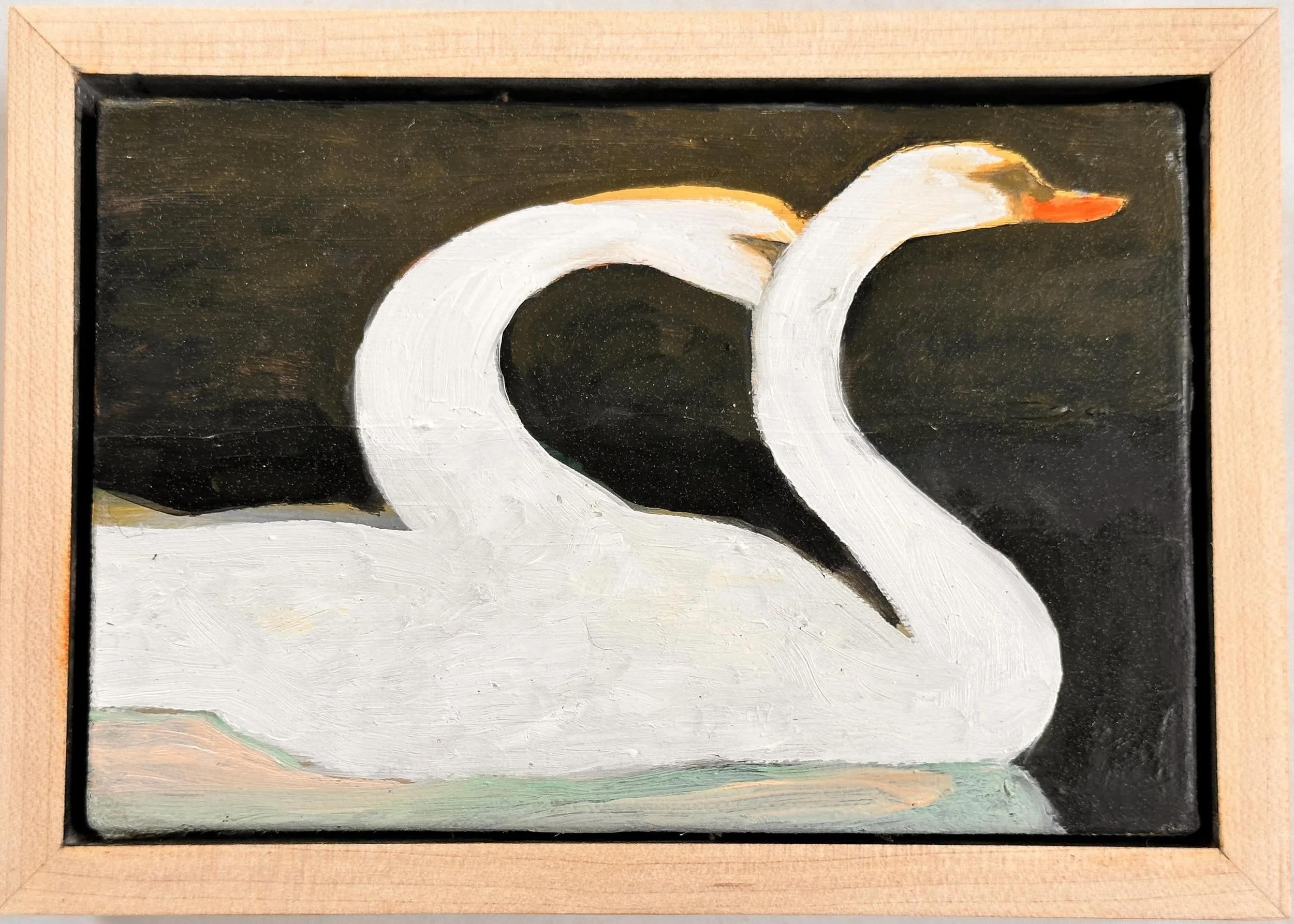 SOLD: "Two Swans Swimming"