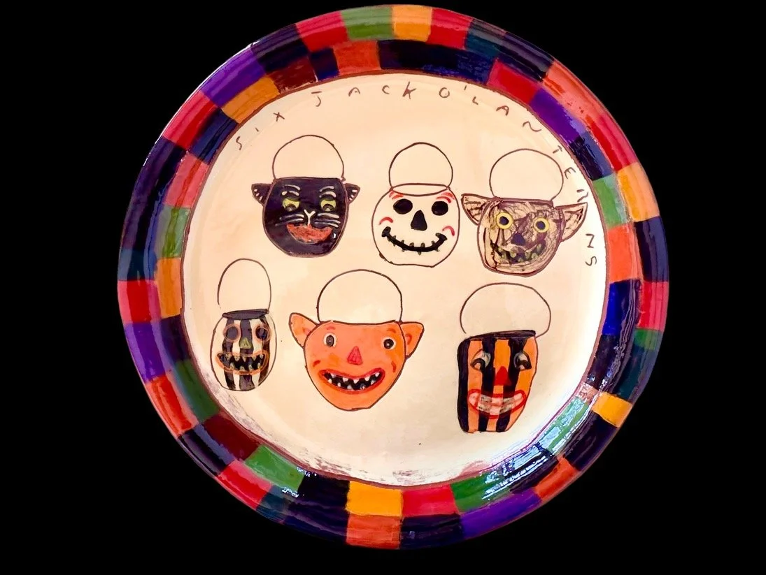 SOLD: Halloween Six Jack O'Lanterns Large Plate