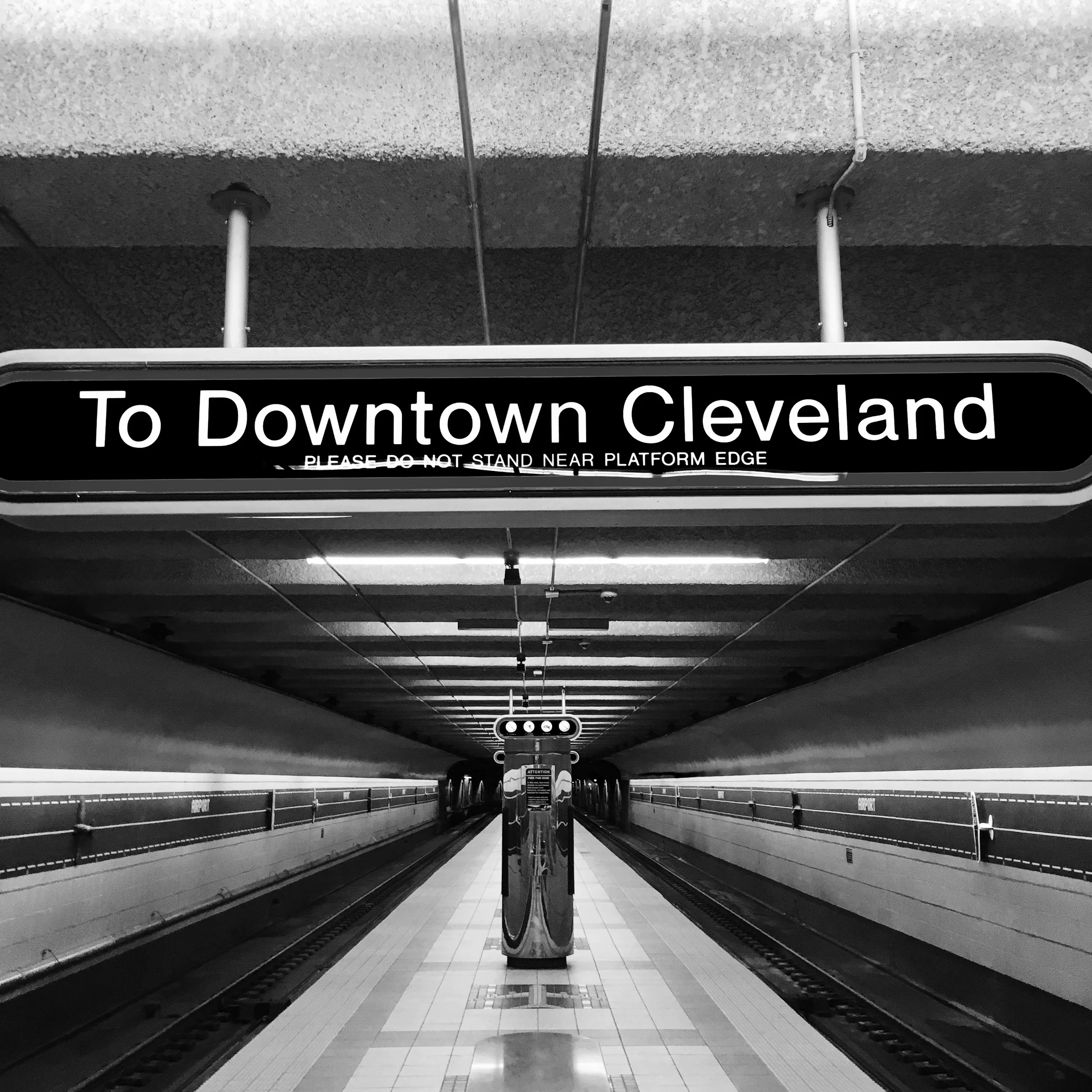Airport train station. Republican delegates do not ride the subway.