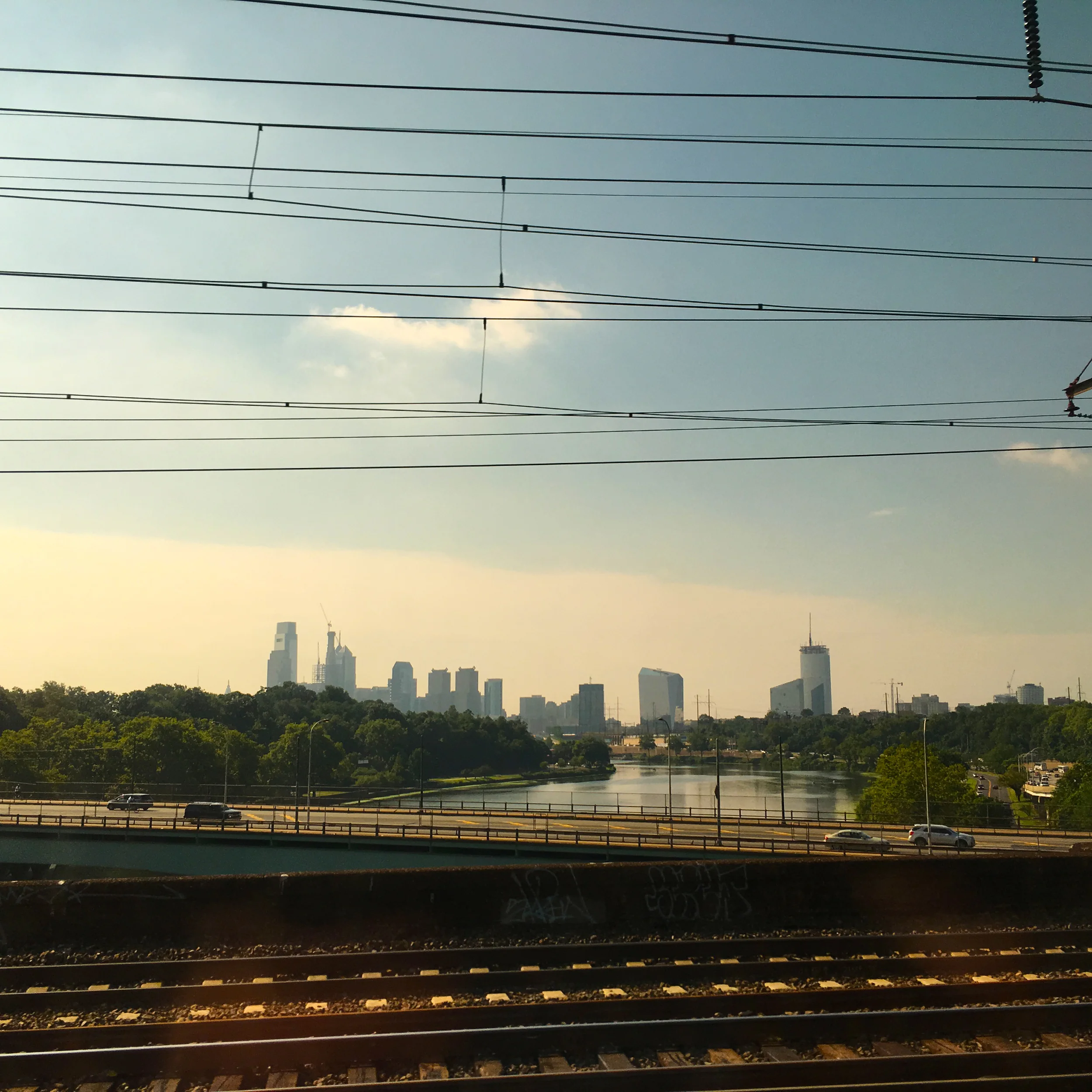 DNC Day 1: The new skyline of Philadelphia. As in a lot of American cities, developers here are falling over themselves to plant tall buildings in the ground before the recovery runs out. Thanks, Obama.
