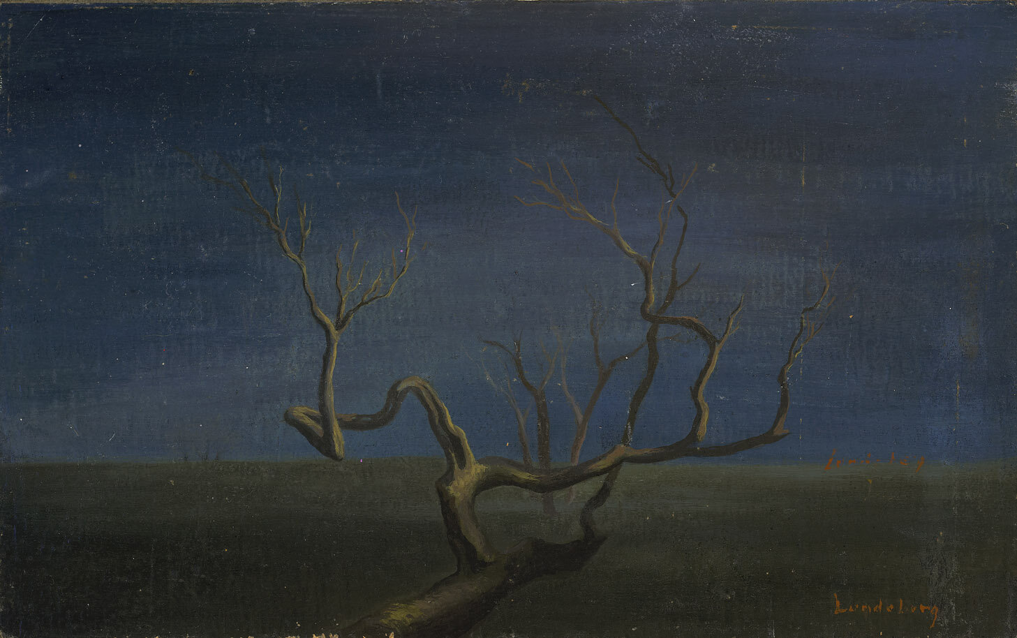 Tree in Landscape , 1948 oil on board 8 x 12 3/4 inches; 20.3 x 32.4 centimeters