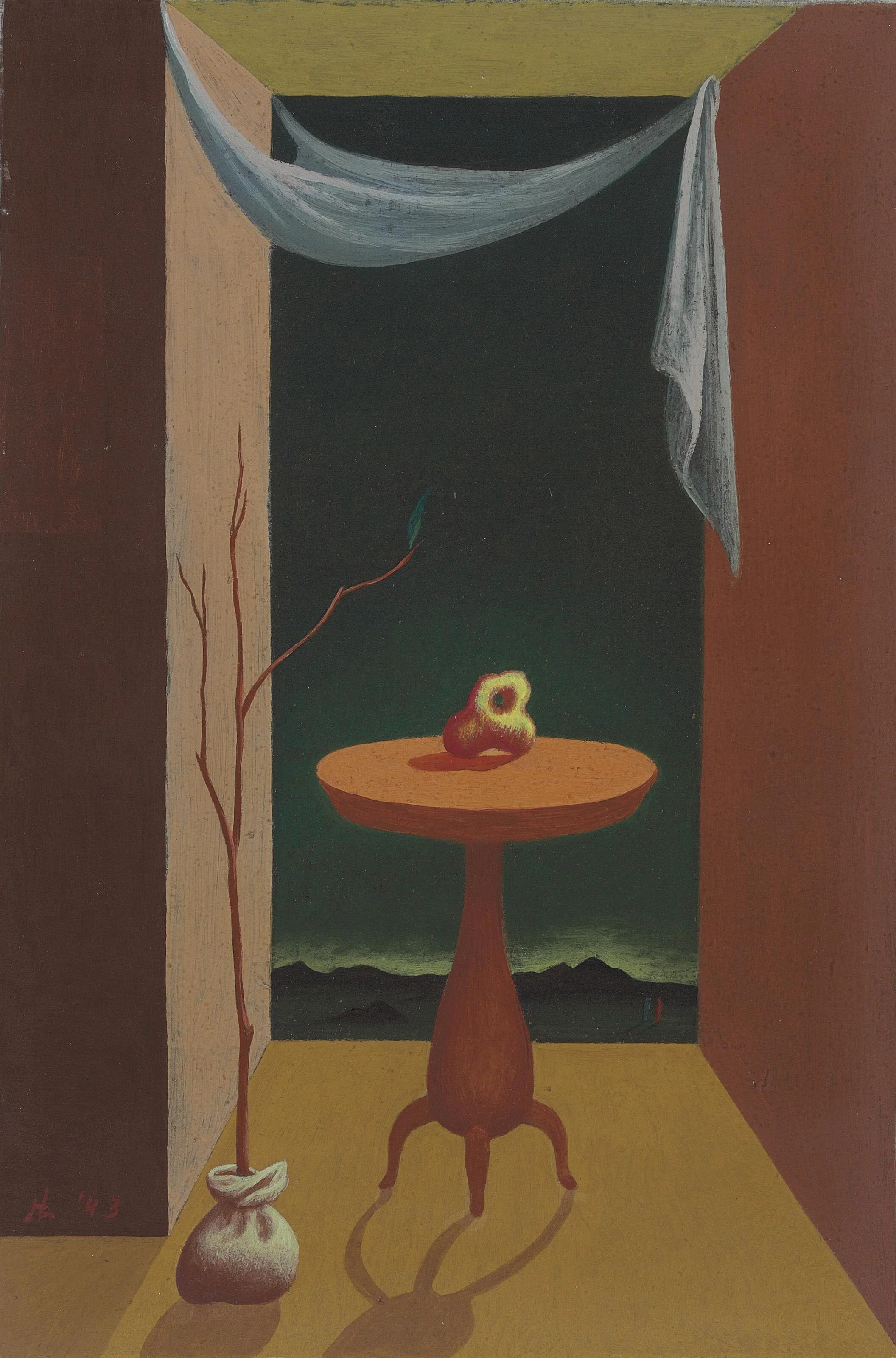 Souvenir of Nevada , 1943 oil on board 11 x 7 1/2 inches; 27.9 x 19.1 centimeters