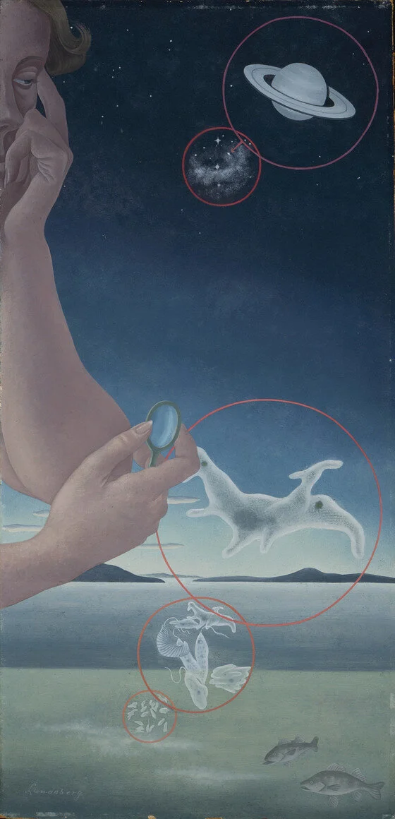 Microcosm and Macrocosm , 1937 oil on canvas, 38 ¼ x 13 ¾ inches; 97.15 x 34.92 centimeters Los Angeles County Museum of Art