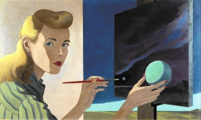 Self Portrait , 1944 oil on masonite 15 3/4 x 27 3/16 inches; 40 x 69 centimeters Collection of the Zimmerli Art Museum at Rutgers University