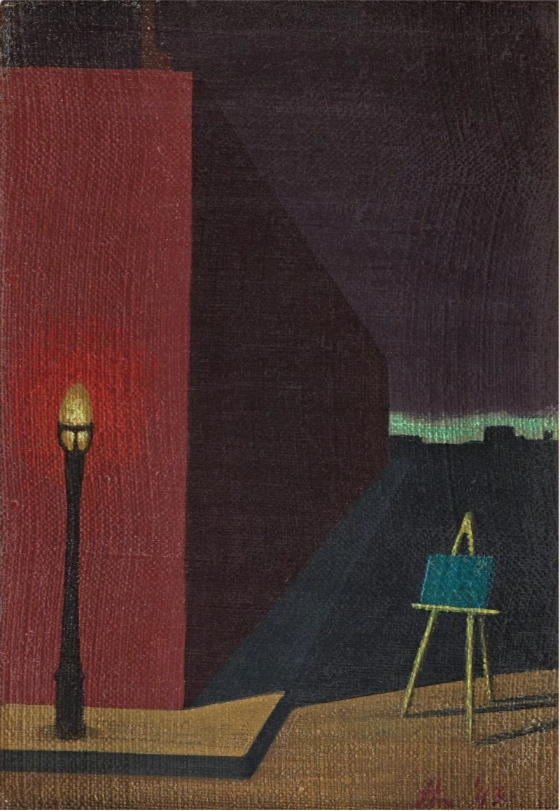 Abandoned Easel No 2 , 1943 oil on canvas on board 7 5/8 x 5 1/2 inches; 19.4 x 13.97 centimeters