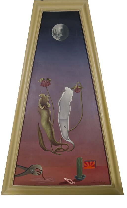 Cosmicide , 1935 oil on Masonite 39 1/2 × 23 1/4 inches; 100.33 × 59.055 centimeters Sheldon Museum of Art, Nebraska Art Association,