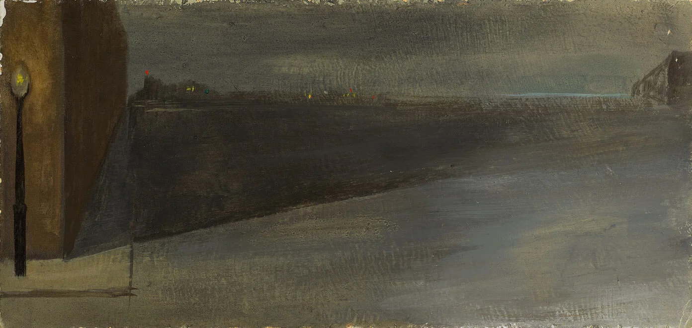 Night , 1951 oil on board 4 3/4 x 10 1/4 inches; 12.1 x 26 centimeters