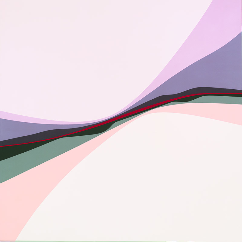 Untitled (Red Line) , 1970 acrylic on canvas 60 x 60 inches; 152.4 x 152.4 centimeters