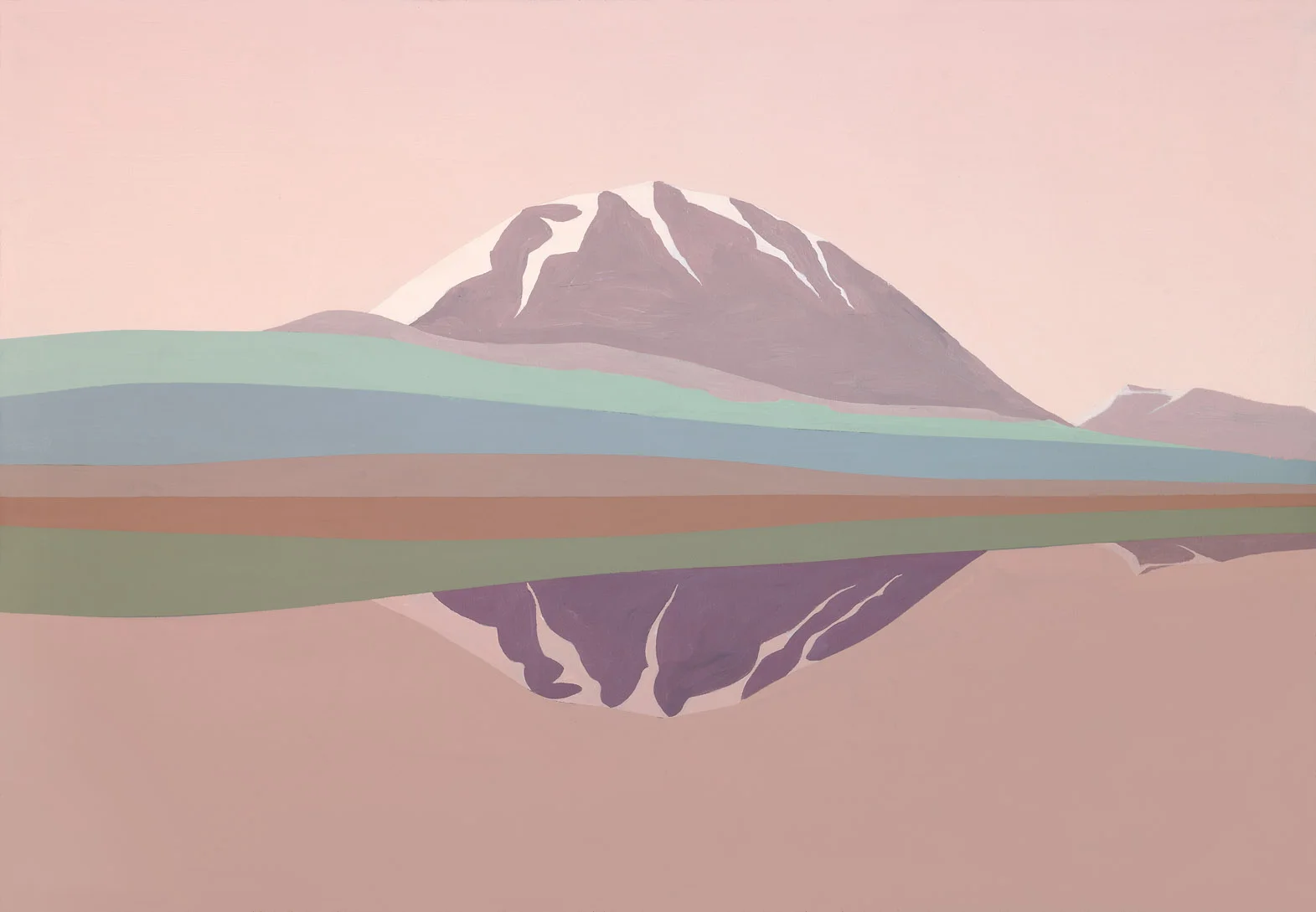 Two Mountains , 1990 acrylic on canvas 35 x 50 inches; 88.9 x 127 centimeters