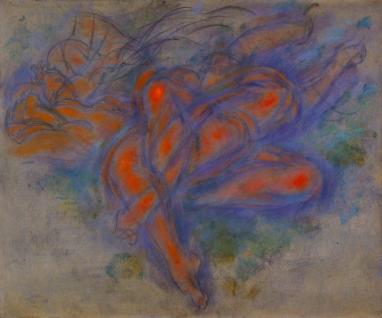 Study in Kinetics 1919 oil on carton 24 5/8 x 29 3/4 inches, 62 1/5 x 17 1/2 centimeters