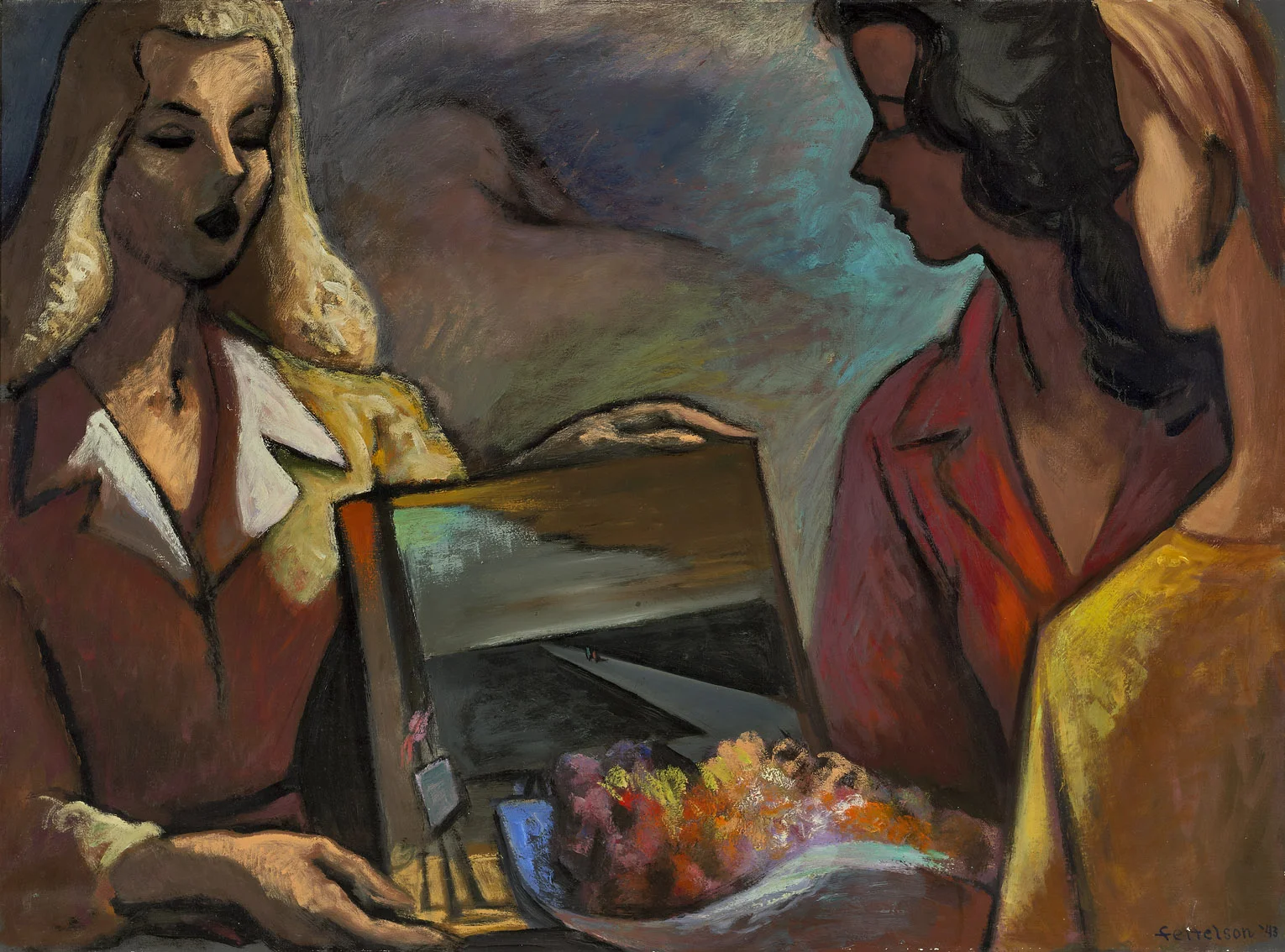 Three Girls 1943 oil on canvas 30 x 40 inches, 76 1/5 x 101 3/5 centimeters