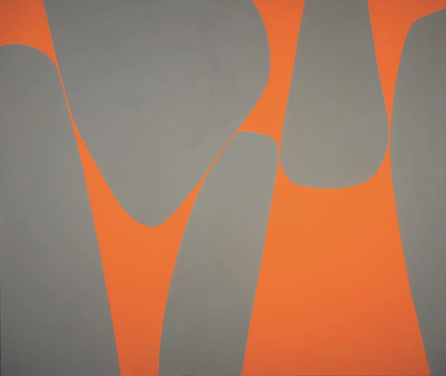 Magical Space Forms 1962 oil and enamel on burlap 50 x 60 inches, 127 x 152 2/5 centimeters