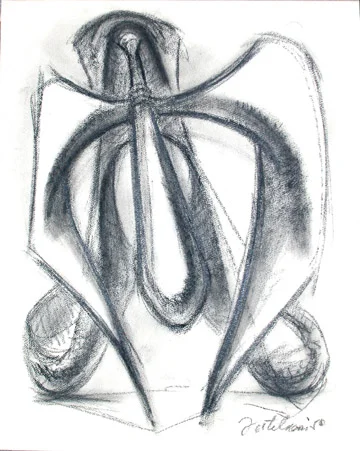 Untitled, Magical Forms 1950 charcoal on paper 20 1/2 x 16 3/4 inches, 52 1/10 x 42 1/2 centimeters