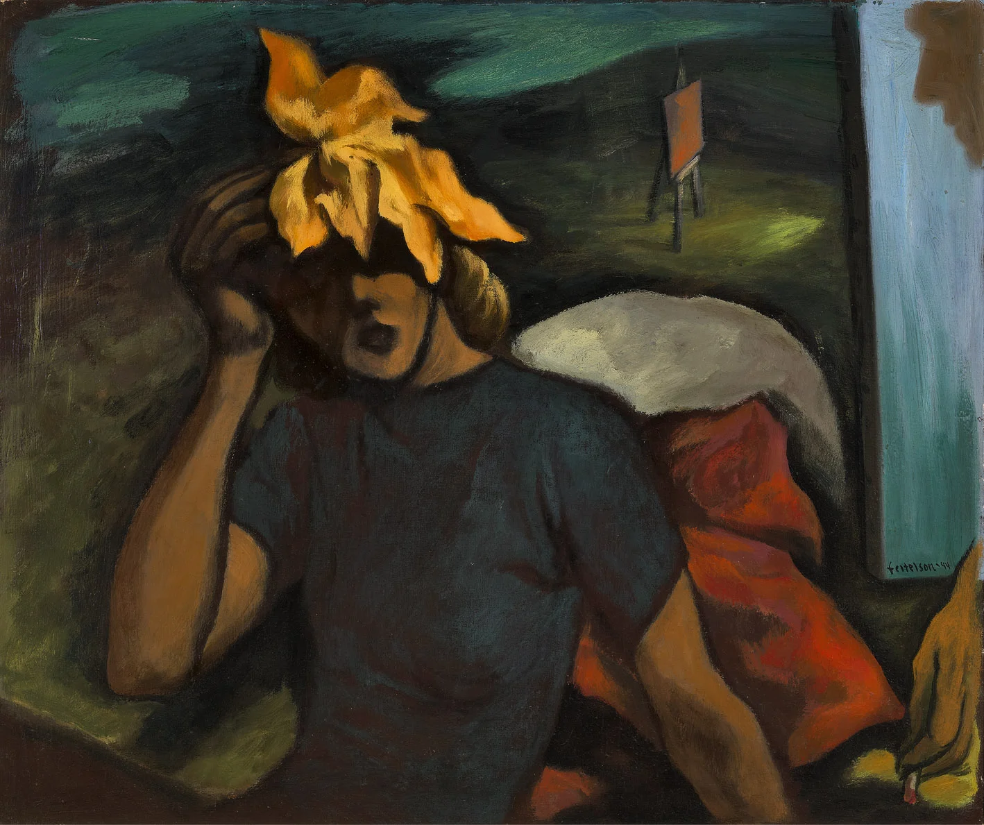 The Leaf 1944 oil on canvas 35 x 41 inches, 88 9/10 x 104 1/10 centimeters