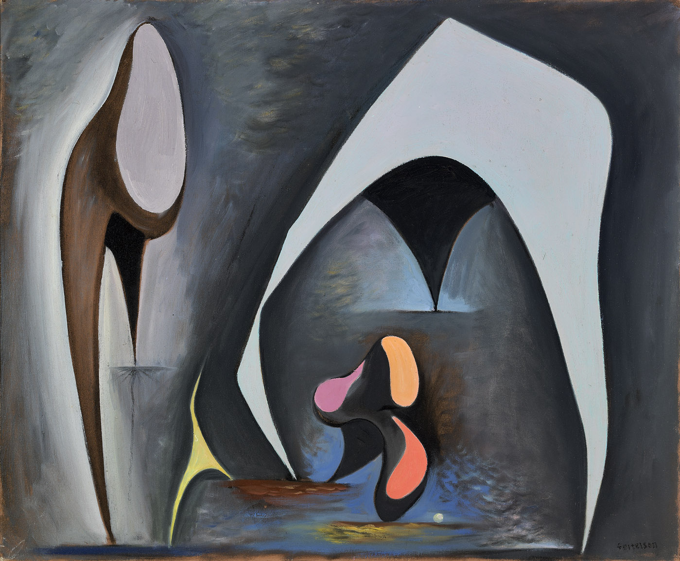 Magical Forms 1945 oil on canvas 30 x 36 inches, 76 1/5 x 91 2/5 centimeters