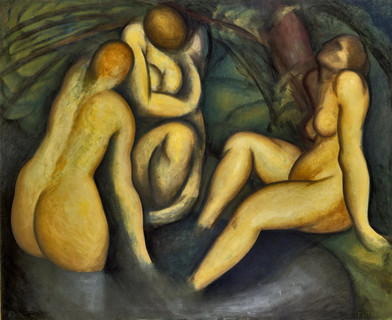 Bathers , 1920 oil on canvas 58 x 72 inches; 147.3 x 182.9 centimeters