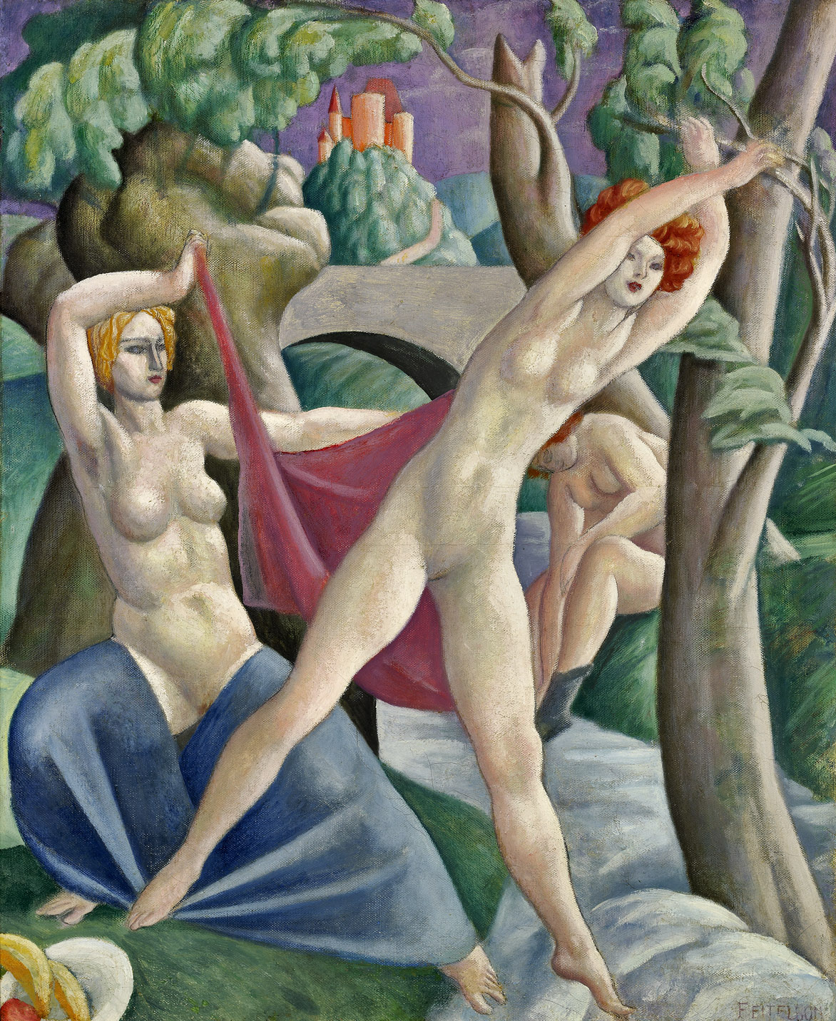 Figures in the Woods , 1924 oil on canvas 24 x 20 inches; 61 x 50.8 centimeters
