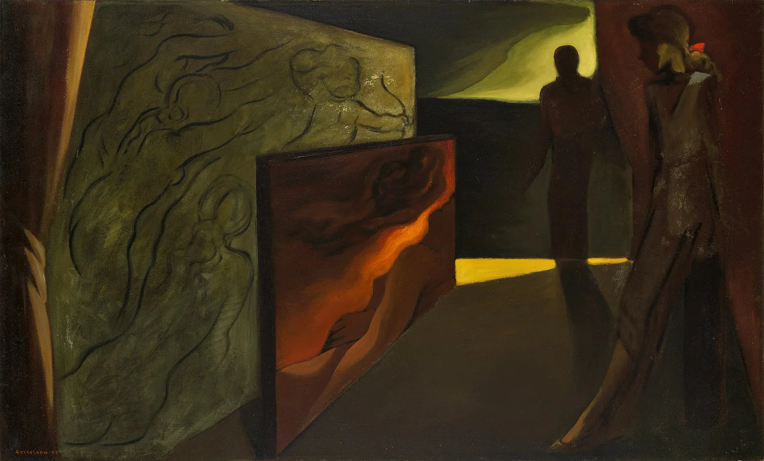 Paolo and Francesca , 1943 oil on canvas 36 x 61 inches; 91.4 x 154.9 centimeters