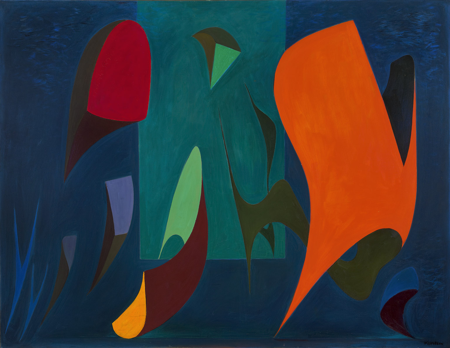 Magical Forms , 1945 oil on canvas 46 x 60 inches; 116.8 x 152.4 centimeters