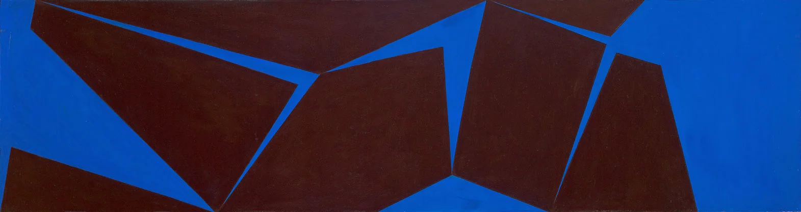 Magical Space Forms, 1951  oil on board 19 x 72 inches; 48.3 x 182.9 centimeters