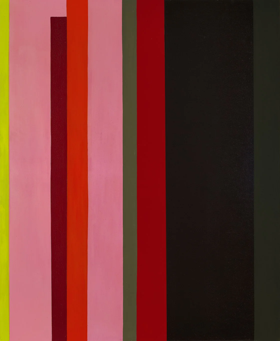 Magical Space Forms: Stripes , 1954 oil on canvas 60 x 50 inches; 152.4 x 127 centimeters