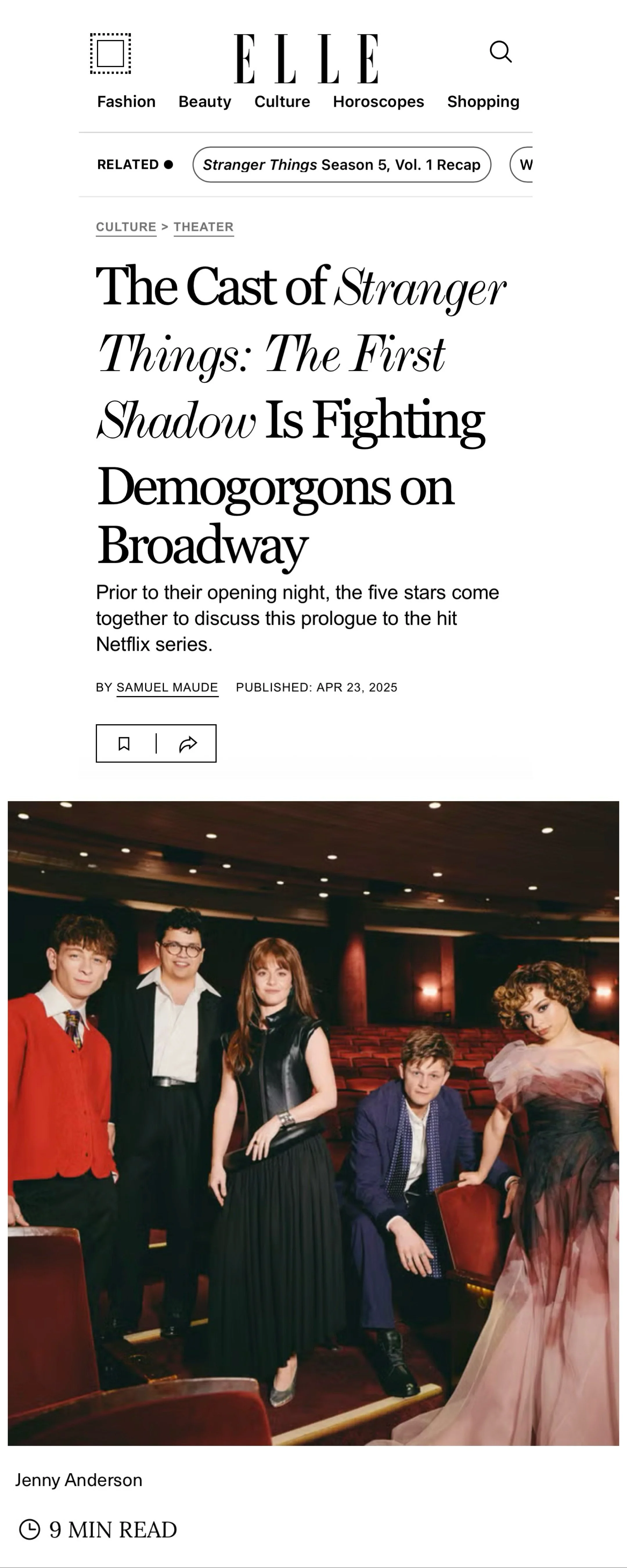 Elle x Stranger Things on Broadway