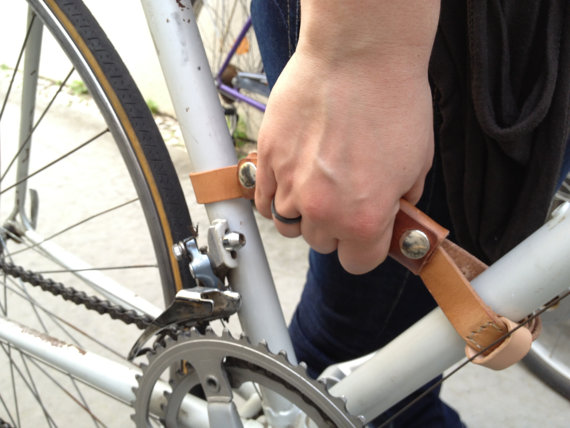 3. This bike frame handle from Bush Gear Leather Works would have be extremely useful when I lived in a third floor apartment! 