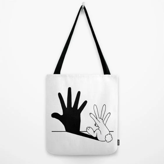 Rabbit Hand Shadow Tote $22 @ Society6
