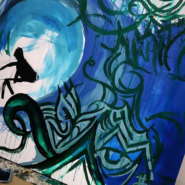 Eye of the wave - acrylic paint and spray paint 
#acrylicpainting #streetart #graffiti #wave #