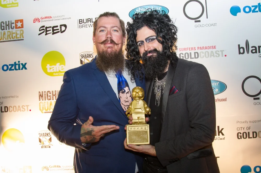 Tesla Cøils after winning the 'Break Out Artist of the Year' Award at the Gold Coast Music Awards.