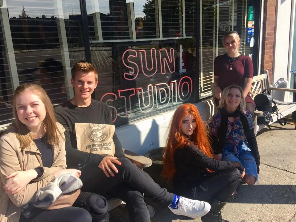 Outside the famous Sun Studio in Nashville